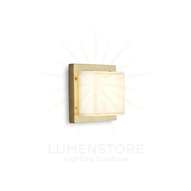 applique led ice cubic 11w luce calda 3000k ottone naturale ip65 m3403