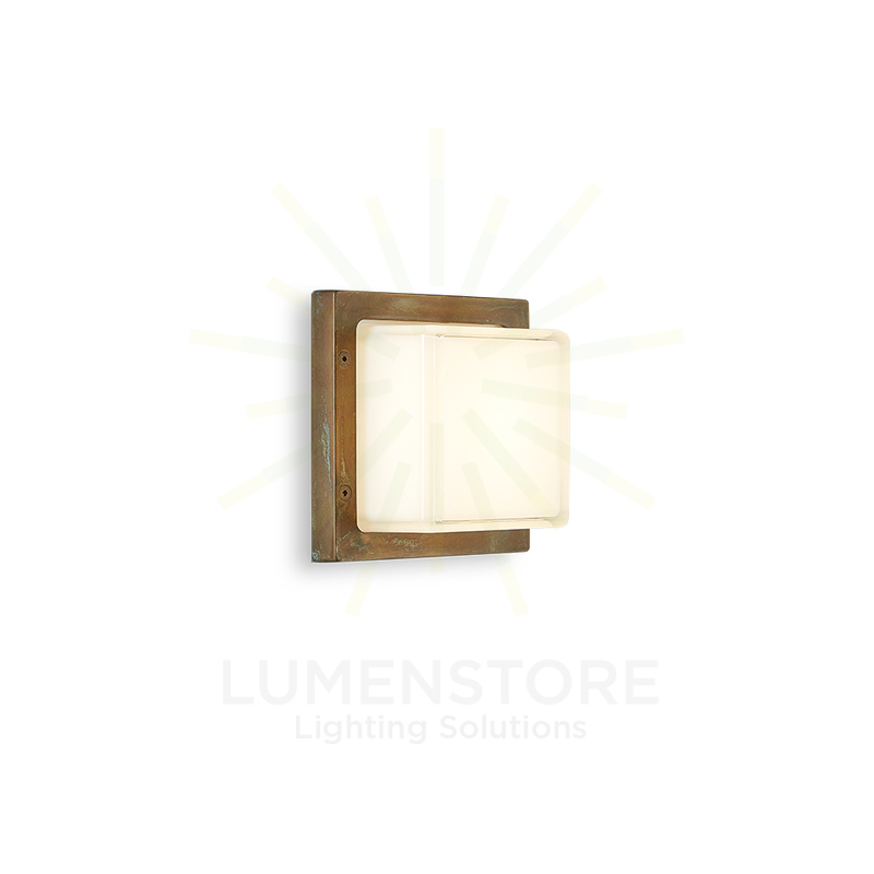 applique led ice cubic 11w luce calda 3000k ottone anticato ip65 m3403