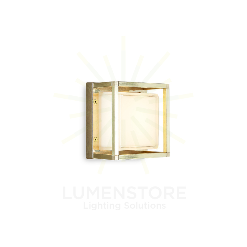 applique led ice cubic 11w luce calda 3000k ottone naturale ip65 m3404