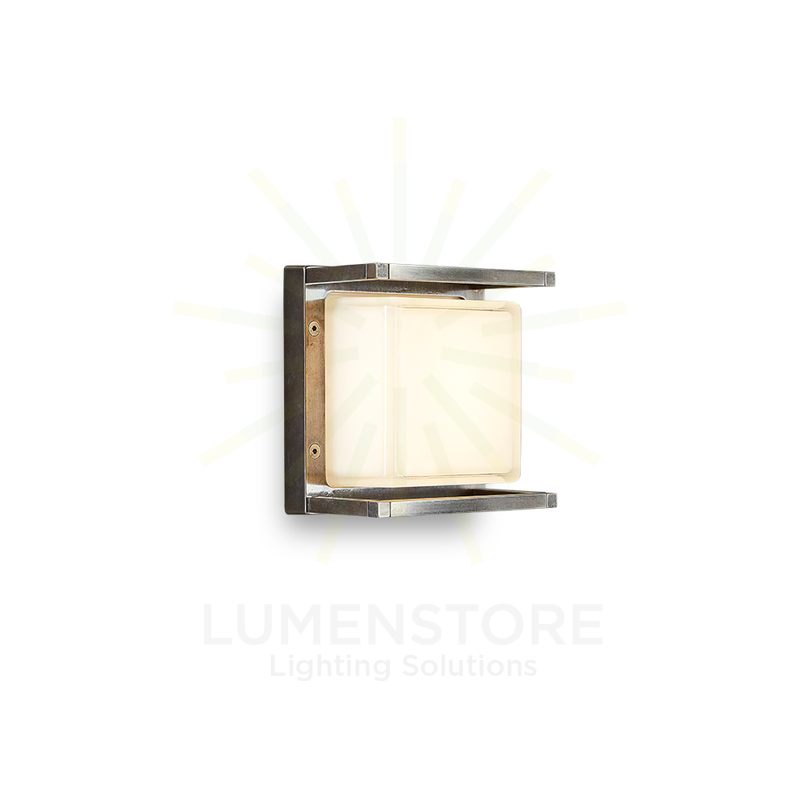 applique led ice cubic 11w luce calda 3000k ottone nickelato ip65 m3405