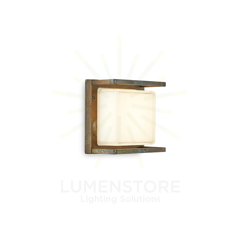 applique led ice cubic 11w luce calda 3000k ottone anticato ip65 m3405