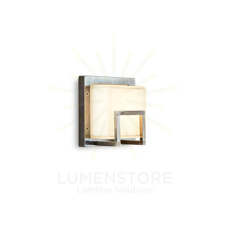 applique led ice cubic 11w luce calda 3000k ottone nickelato ip65 m3407