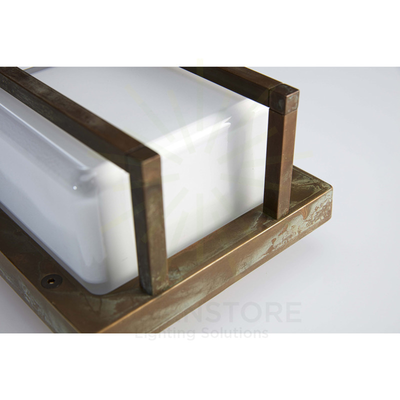 applique led ice cubic 11w luce calda 3000k ottone anticato ip65 m3406