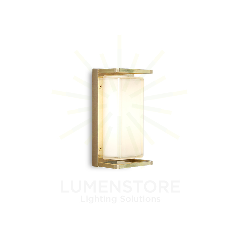 applique led ice cubic 13w luce calda 3000k ottone naturale ip65 m3412