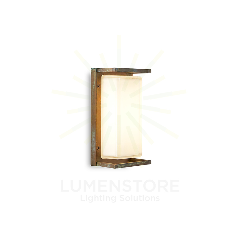 applique led ice cubic 13w luce calda 3000k ottone anticato ip65 m3412