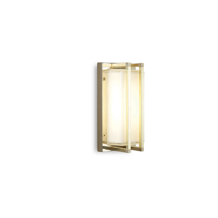 applique led ice cubic 13w luce calda 3000k ottone naturale ip65 m3413