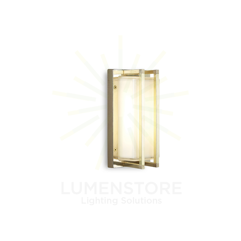 applique led ice cubic 13w luce calda 3000k ottone naturale ip65 m3413