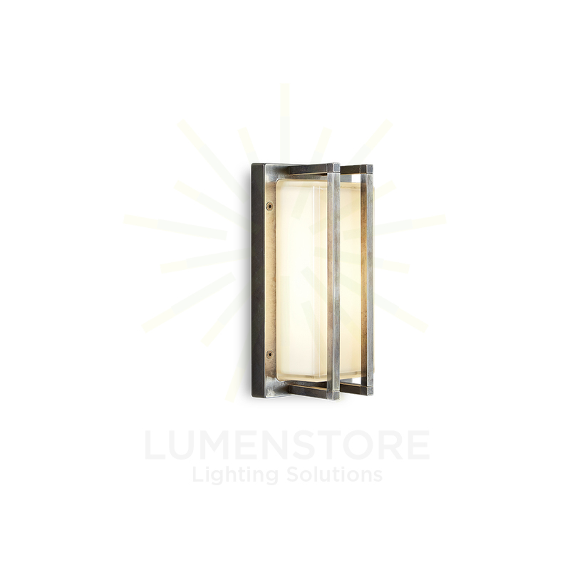 applique led ice cubic 13w luce calda 3000k ottone nickelato ip65 m3413