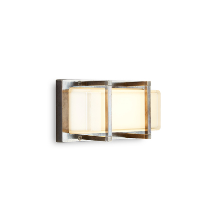 applique led ice cubic 13w luce calda 3000k ottone nickelato ip65 m3415