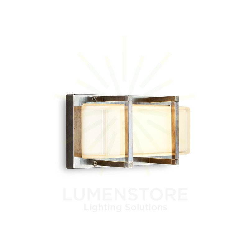 applique led ice cubic 13w luce calda 3000k ottone nickelato ip65 m3415