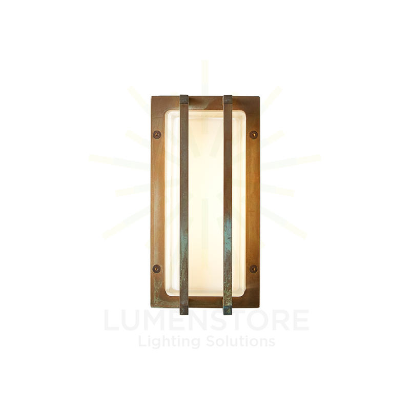 applique led ice cubic 13w luce calda 3000k ottone anticato ip65 m3413