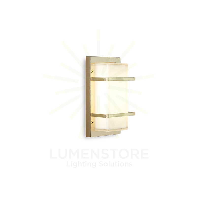 applique led ice cubic 13w luce calda 3000k ottone naturale ip65 m3415