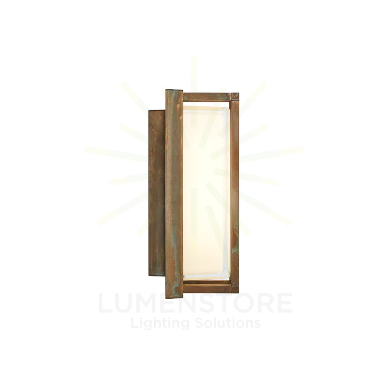 applique led ice cubic 13w luce calda 3000k ottone anticato ip65 m3413