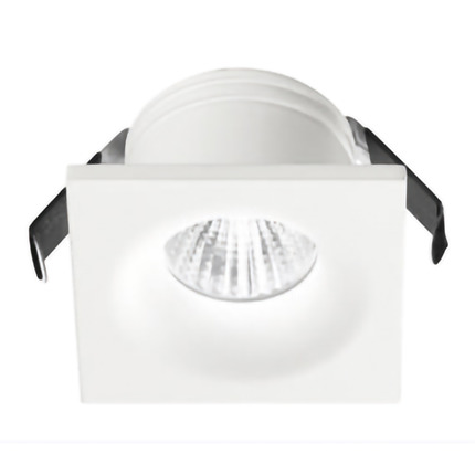 faretto gaia 4w luce naturale 4000k gealed quadrato ad incasso bianco