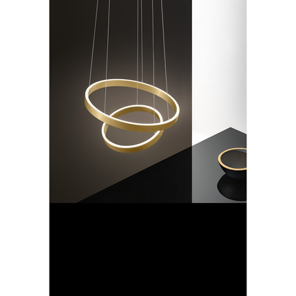 lampadario led criseide 100w luce calda 3000k gea luce oro 2 anelli