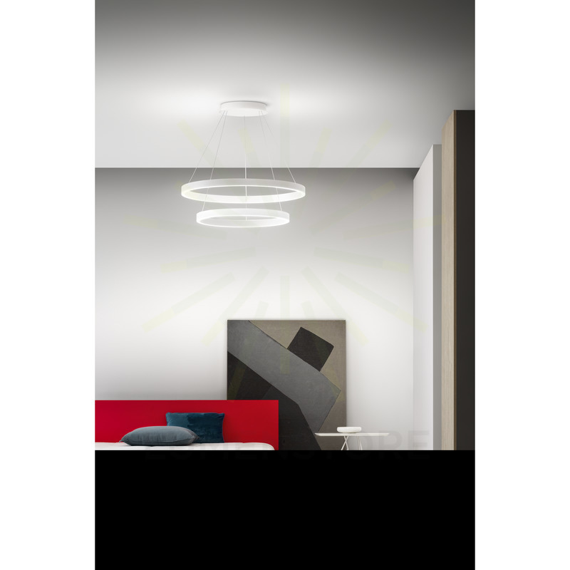 lampadario led criseide 140w luce calda 3000k gea luce bianco 2 anelli