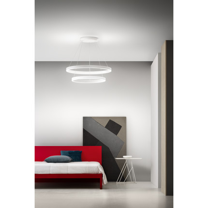 lampadario led criseide 100w luce calda 3000k gea luce bianco 2 anelli