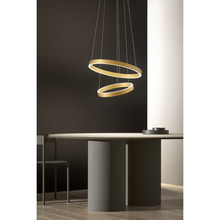 lampadario led criseide 140w luce calda 3000k gea luce oro 2 anelli