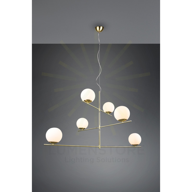 lampadario a sospensione serie pure a 6 sfere trio lighting 302000608