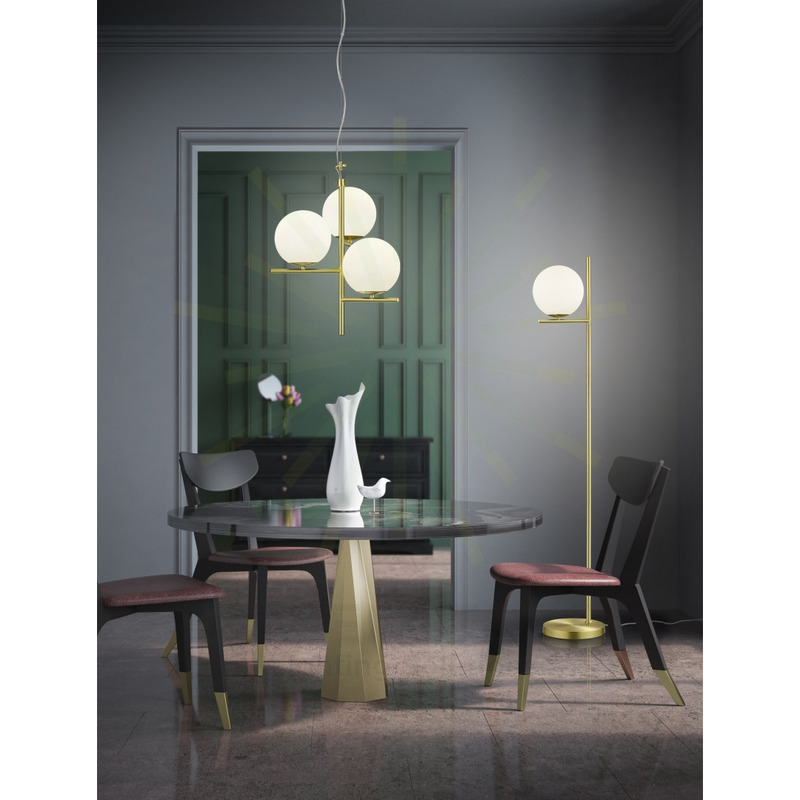 lampadario a sospensione serie pure a 3 sfere trio lighting 302000308