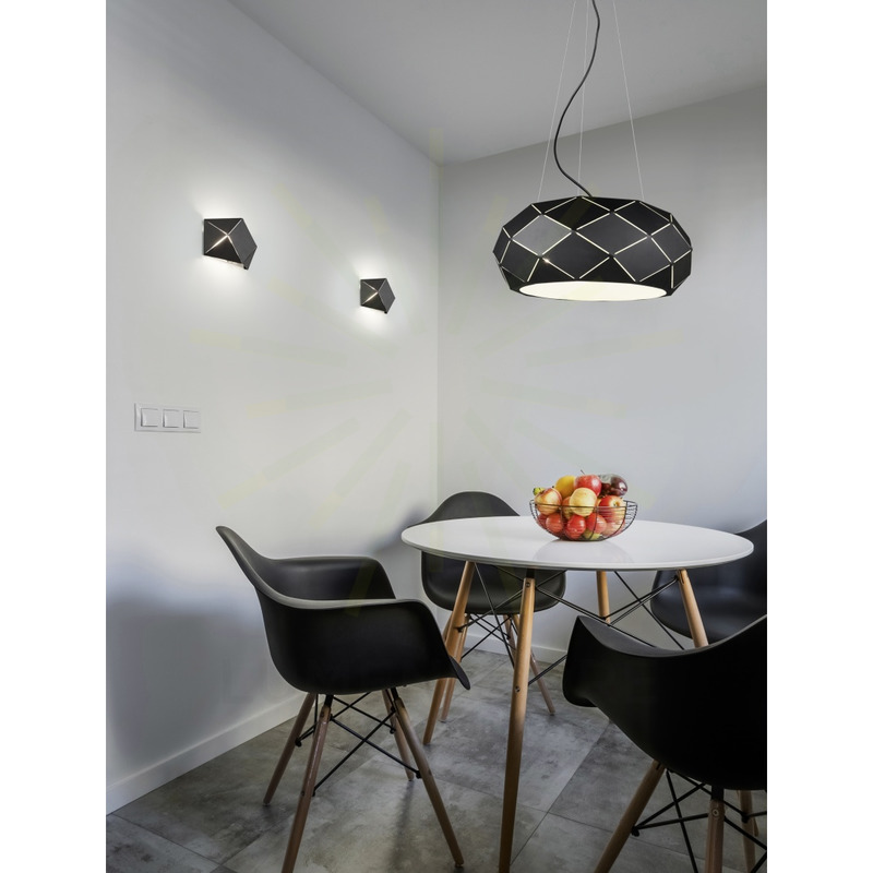 lampadario a sospensione nero serie zandor trio lighting 303500332