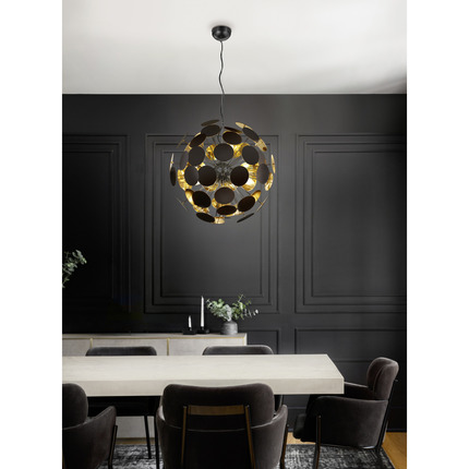 lampadario a sospensione nero serie discalgo trio lighting 309900632