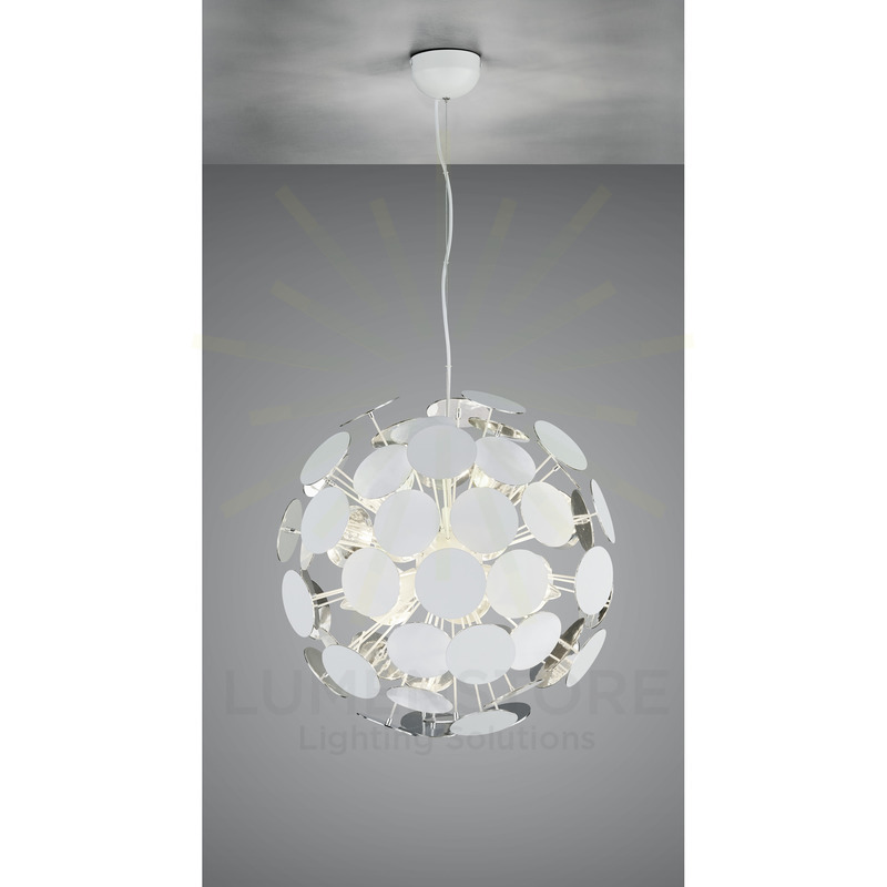 lampadario a sospensione bianco serie discalgo trio lighting 309900631