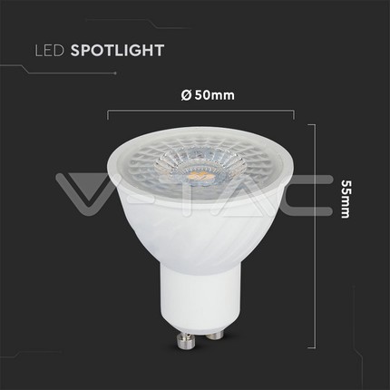 lampadina led gu10 6.5w luce fredda v-tac sku194