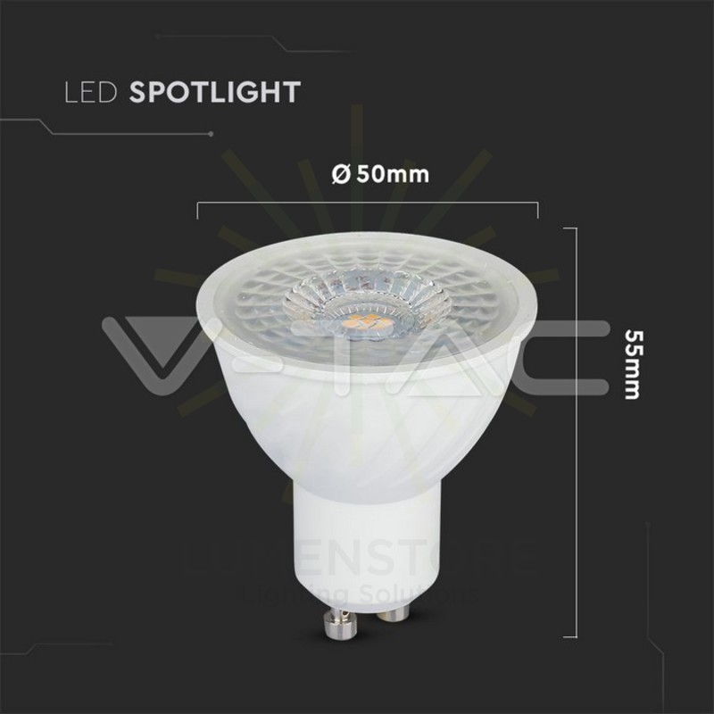 lampadina led gu10 6.5w luce naturale v-tac sku193