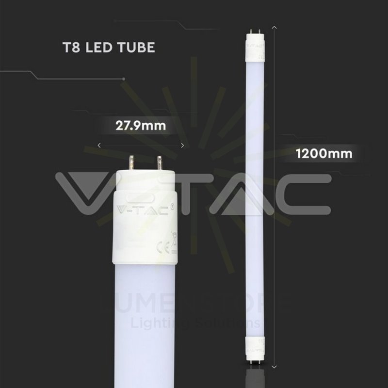 tubo led t8 g13 120 cm 18w luce fredda v-tac sku216264