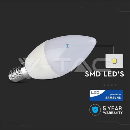 lampadina led candela e14 4.5w luce calda 3000k v-tac sku21171