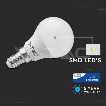 lampadina led sfera e14 5.5w luce naturale 4000k v-tac sku169