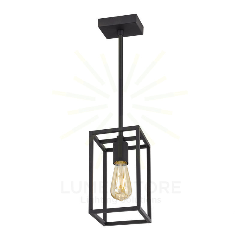 lampadario cubic industrial nero e27 modello 3388