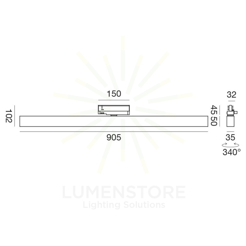 reglette da binario 36w luce naturale 4000k bianco gfa1241n gea luce