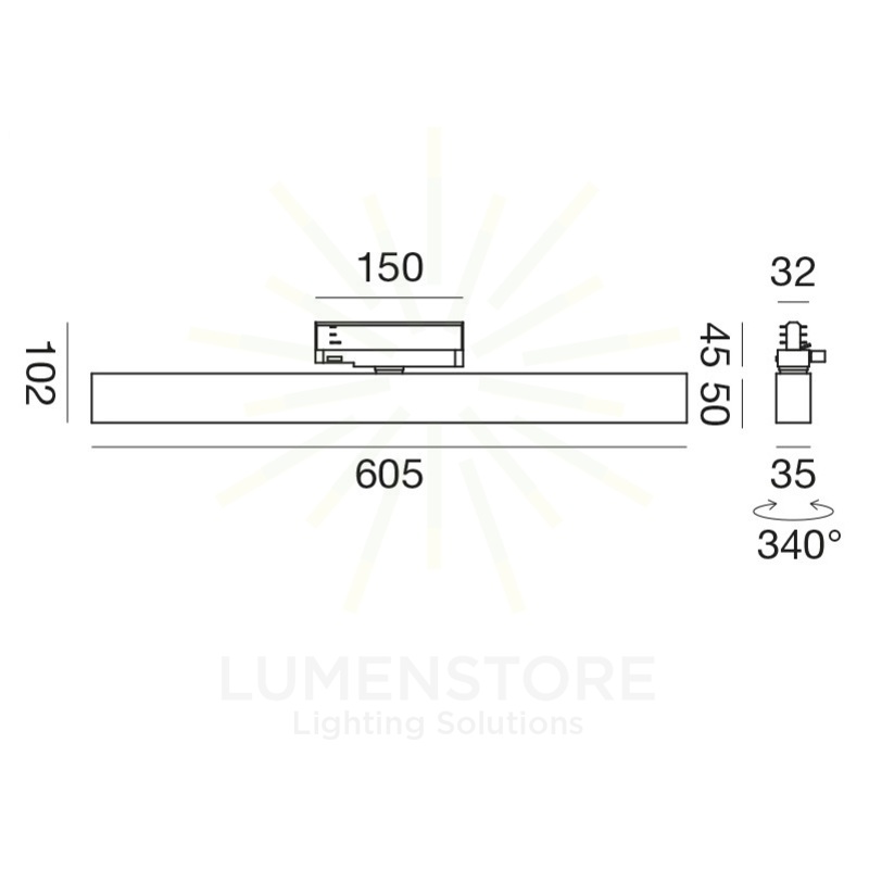 reglette da binario 28w luce calda 3000k nero gfa1250c gea luce