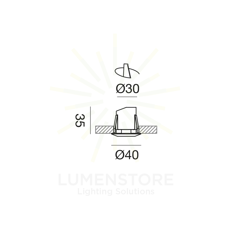 faretto led 2.1w luce calda 3000k nero da incasso ip44 ges2061c gea luce