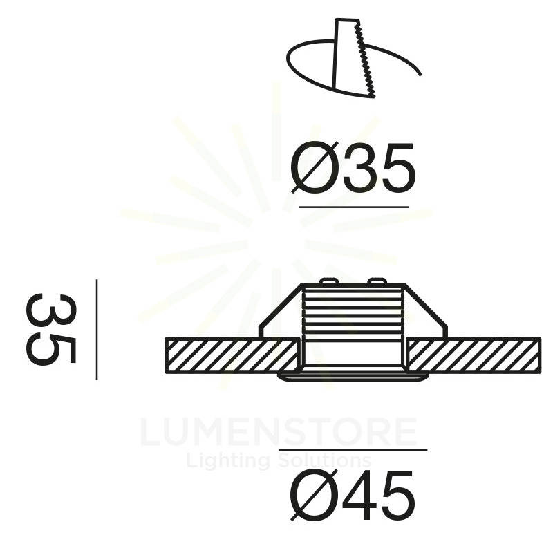 faretto led 3w luce calda 3000k nero da incasso gfa1081c gea luce