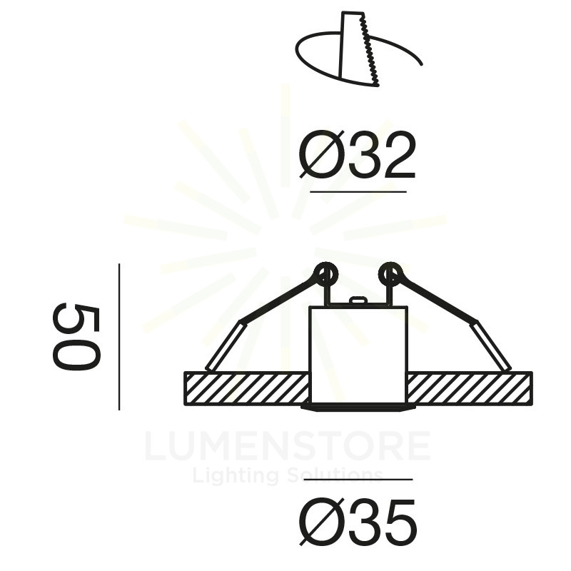 faretto led 3w luce calda 3000k bianco da incasso gfa1090c gea luce
