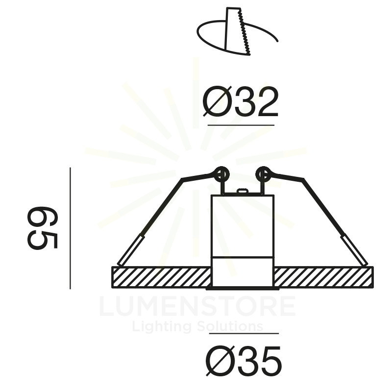 faretto led 3w luce calda 3000k nero da incasso gfa1101c gea luce