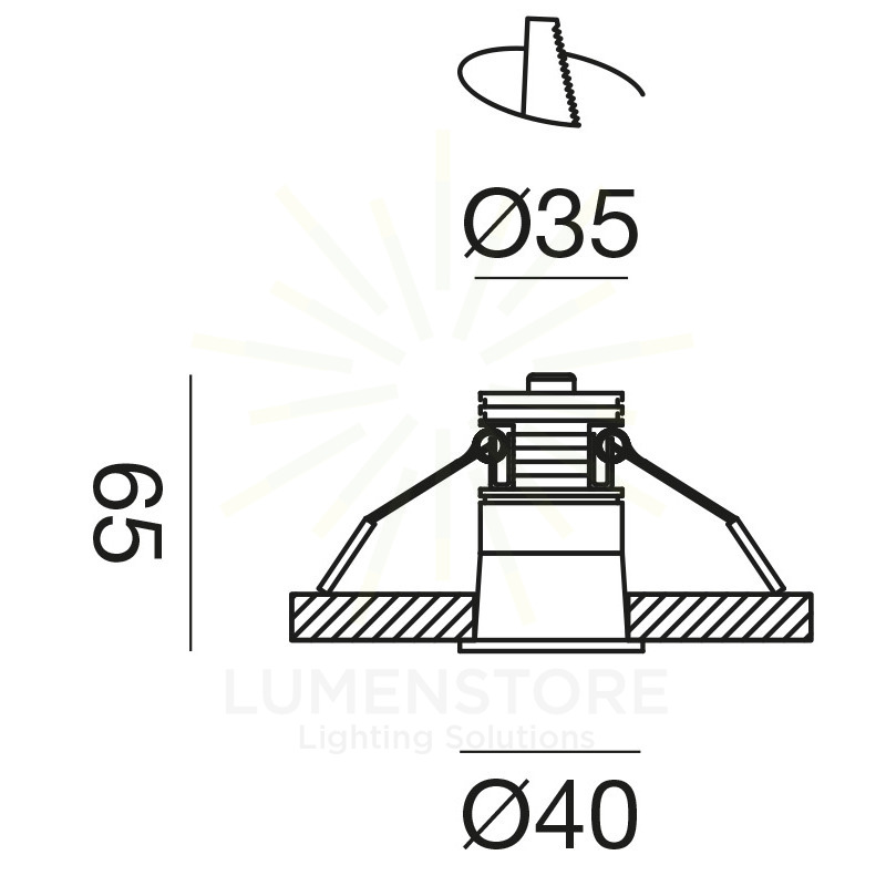 faretto led 5w luce calda 3000k nero da incasso gfa1111c gea luce