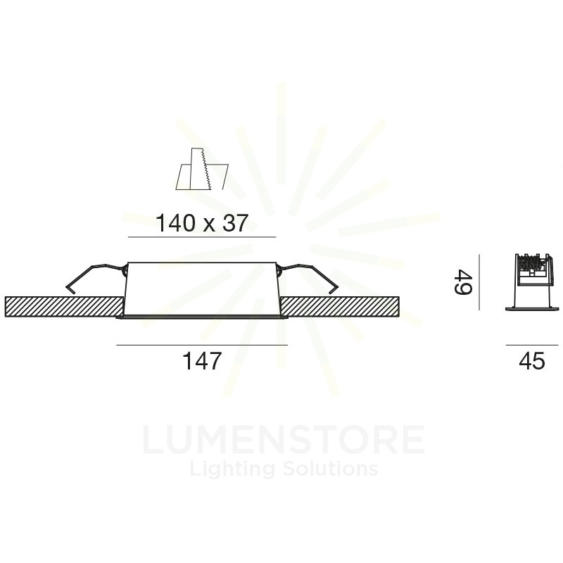 faretto led 10w luce calda 3000k da incasso gfa1120c gea luce