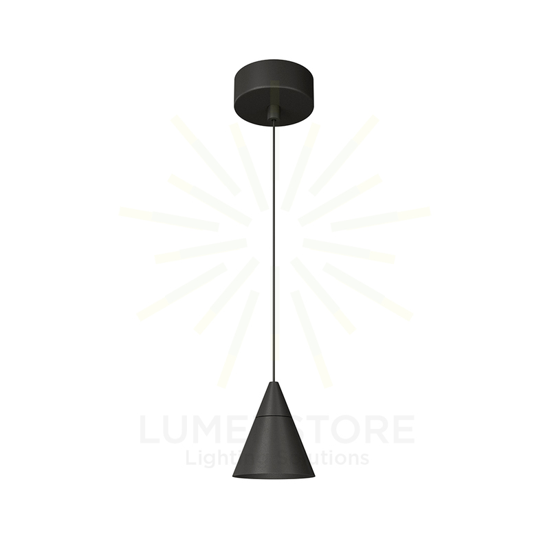 sospensione led a soffitto 7w 220/240v 3000k nero ip20 beneito faure 4806