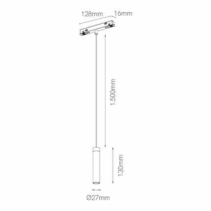 sospensione led per binario magnetico 4.5w 48v 3000k bianco ip20 alp-s beneito faure 