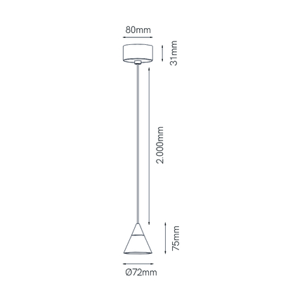 sospensione led a soffitto 7w 220/240v 2700k nero ip20 beneito faure 4805