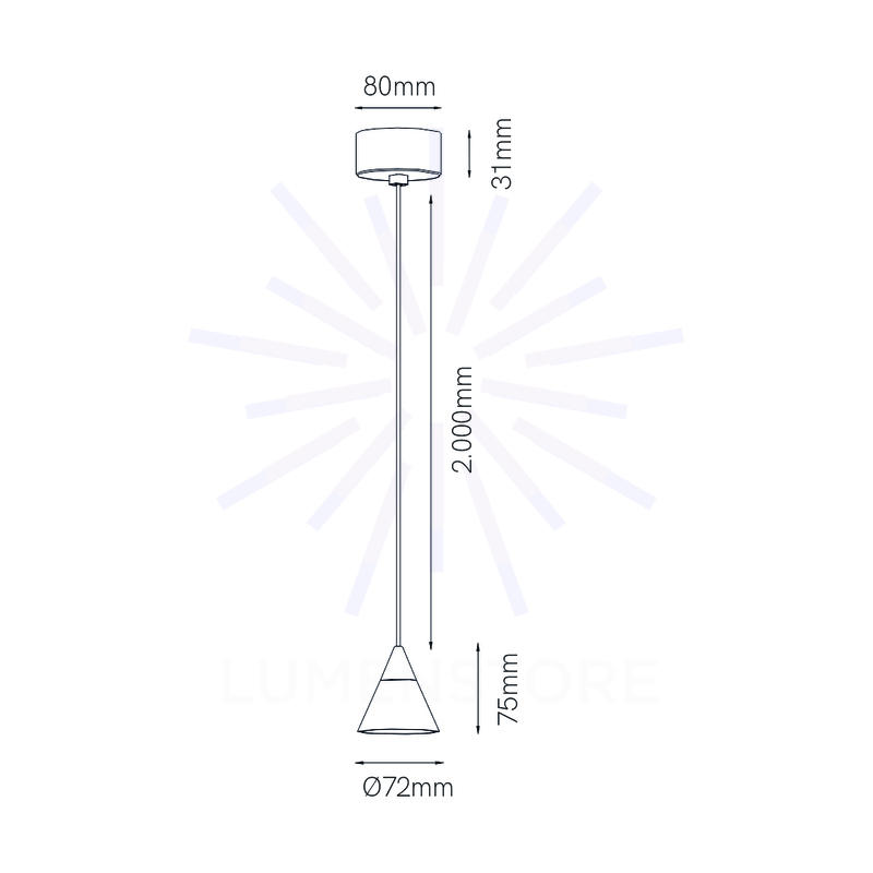 sospensione led a soffitto 7w 220/240v 2700k nero ip20 beneito faure 4805