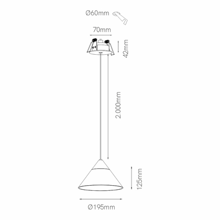 sospensione led a incasso 6w 220/240v 2700k nero/trasparente ip20 beneito faure 4810