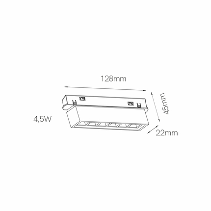 faretto led per binario magnetico 4.5w 48v 3000k bianco ip20 beneito faure 