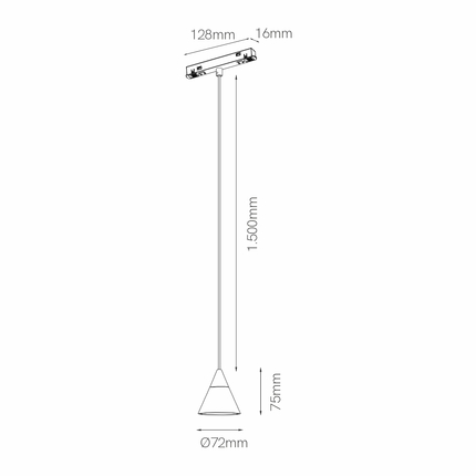 sospensione led per binario magnetico 7w 48v 3000k nero ip20 zoe beneito faure 