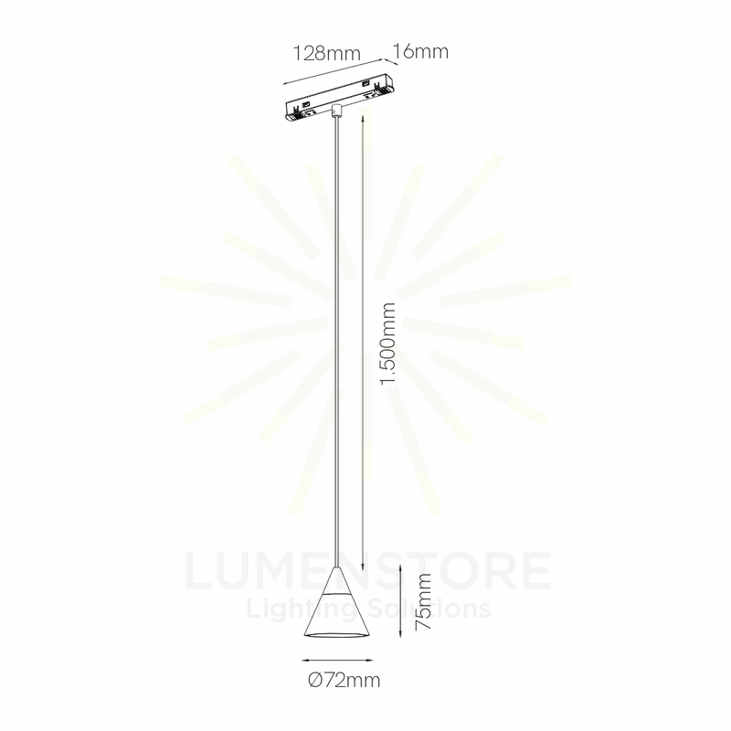 sospensione led per binario magnetico 7w 48v 3000k nero ip20 zoe beneito faure 