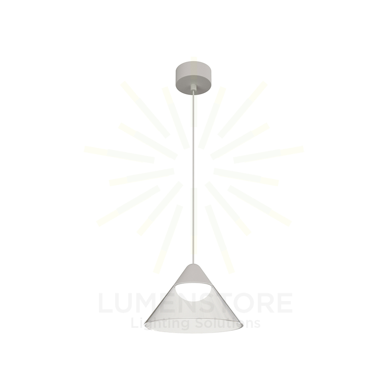 sospensione led a soffitto 6w 220/240v 3000k bianco/trasparente ip20 beneito faure 4815
